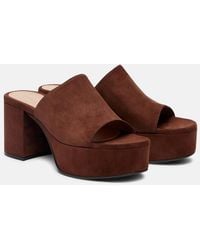 Gianvito Rossi - Suede Platform Mules - Lyst