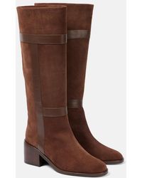 Robert Clergerie - Lyube 65 Shearling-Lined Suede Knee-High Boots - Lyst
