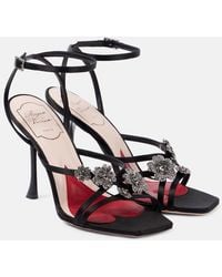 Roger Vivier - I Love Vivier Flower 100 Satin Sandals - Lyst