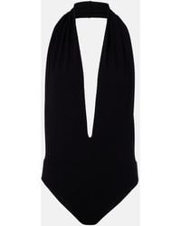 Gucci - Halterneck Open-Back Jersey Bodysuit - Lyst