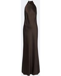Ralph Lauren - Chilton Halterneck Satin Gown - Lyst