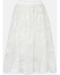 Simone Rocha - Sequined Tulle Midi Skirt - Lyst