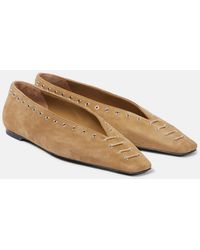 TOTEME - Suede Ballet Flats - Lyst