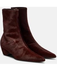 KHAITE - Sybil Calf Hair Ankle Boots - Lyst
