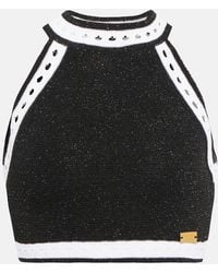 Balmain - Crop Top En Mezcla De Lana - Lyst