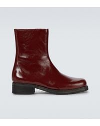 Our Legacy Camion Leather Ankle Boots - Red