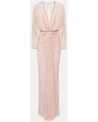 Jenny Packham - Robe Nina Aus Tuell Mit Pailletten - Lyst