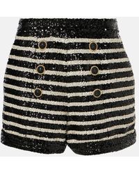 Balmain - Shorts Mit Pailletten - Lyst