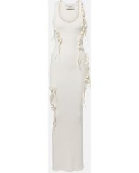 Coperni - Floral-Applique Ribbed-Knit Maxi Dress - Lyst