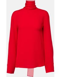 Valentino - Wool And Silk Georgette Shirt - Lyst