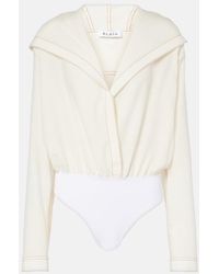 Alaïa - Hooded Wool-Blend Bodysuit - Lyst