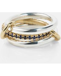 Spinelli Kilcollin - Libra Sterling Silver And 18kt Gold Linked Rings With Sapphires - Lyst
