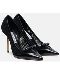 Jimmy Choo - Love 100 Leather-Trimmed Mesh Pumps - Lyst