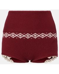 Magda Butrym - Lace-Trimmed Wool Jacquard Shorts - Lyst