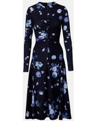Erdem - Floral Jersey Midi Dress - Lyst