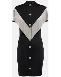 Balmain - Fringed Mini Dress - Lyst
