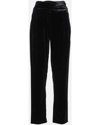 Blazé Milano - Schmale High-Rise-Hose Afterglow Aus Samt - Lyst