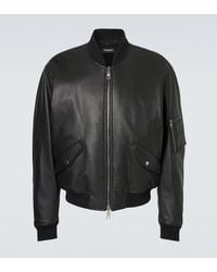 Dolce & Gabbana - Leather Bomber Jacket - Lyst
