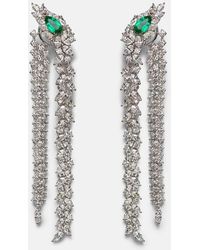 YEPREM - Reign Supreme 18Kt Drop Earrings With Diamonds And Emeralds - Lyst