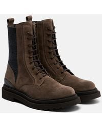 Brunello Cucinelli - Monili Suede Lace-Up Boots - Lyst