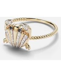 Yvonne Léon - Ring Crabe Coquillage Mini Aus 9Kt Gelbgold (375/1000) Mit Diamanten - Lyst