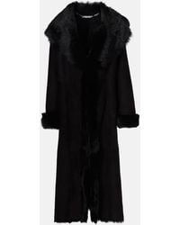 Nour Hammour - Mantel Marlene Aus Veloursleder Mit Shearling - Lyst