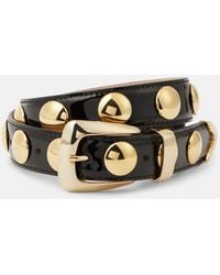 KHAITE - Benny Studded Patent Leather Belt - Lyst