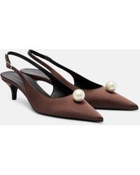 Magda Butrym - Embellished Satin Slingback Pumps - Lyst