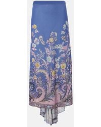 Etro - Printed Asymmetric Maxi Skirt - Lyst