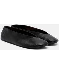 The Row - Fay Leather Ballet Flats - Lyst