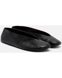 The Row - Fay Leather Ballet Flats - Lyst