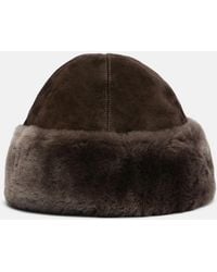 Nour Hammour - Toki Suede And Shearling Hat - Lyst