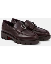 Christian Louboutin - Cl Moc Lug Leather Loafers - Lyst