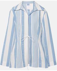 Givenchy - Camisa 4G de algodon y lino a rayas - Lyst