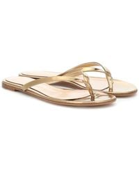 Gianvito Rossi - Calypso Leather Thong Sandals - Lyst