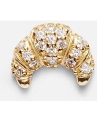 Sydney Evan - Croissant Small 14Kt Single Stud Earring With Diamonds - Lyst