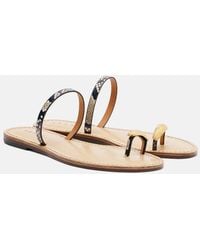 Amanu - Kibera Snake-Effect Leather Sandals - Lyst