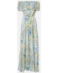 Etro - Paisley Silk Chiffon Maxi Dress - Lyst
