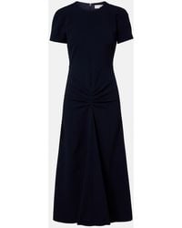 Victoria Beckham - Gathered Jersey Midi Dress - Lyst