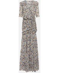 Veronica Beard - Floral Silk Maxi Dress - Lyst