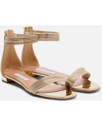 Aquazzura - Sway Mirrored Leather Sandals - Lyst
