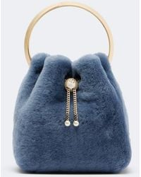 Jimmy Choo - Bon Bon Small Shearling Bucket Bag - Lyst