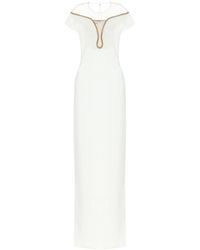 Stella McCartney Abito lungo Lara in cady - Bianco