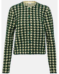 Burberry - Houndstooth Cotton-Blend Cardigan - Lyst