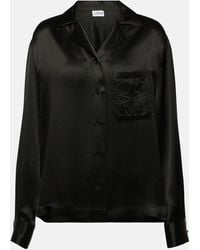 Loewe - Anagram-embroidered Relaxed-fit Silk Shirt - Lyst