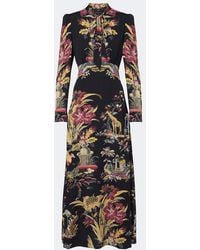 Etro - Printed Crepe De Chine Maxi Dress - Lyst