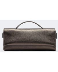 Brunello Cucinelli - Essence Metallic Leather Top-Handle Bag - Lyst