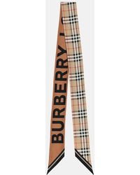 Burberry - Pañuelo de seda de cuadros - Lyst