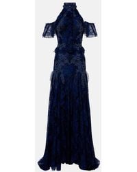 Costarellos - Embellished Halterneck Lace Gown - Lyst