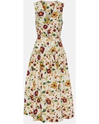 Ulla Johnson - Vestido Midi Kiran De Algodon Floral - Lyst